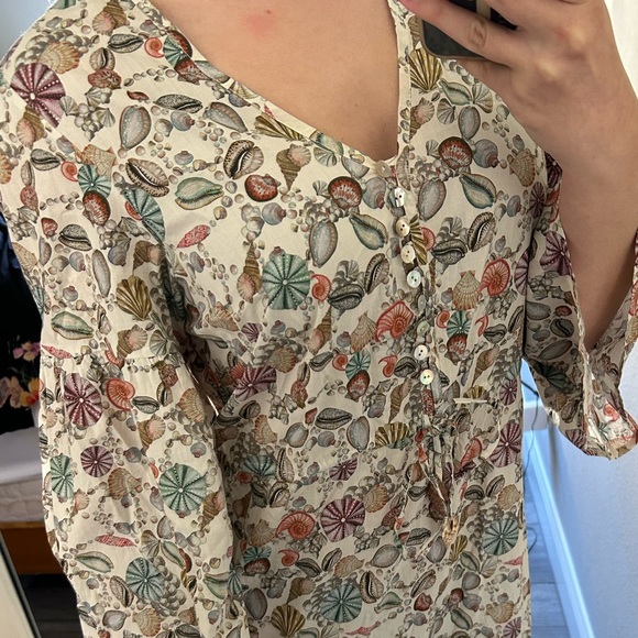 Catherine Prevost Designer Seashell Print Midi Dress  Size: Medium - Picture 2 of 7